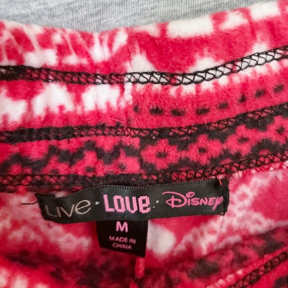 NEW LIVE LOVE DISNEY Juniors 2 Pc Fleece Mickey Mouse FairIsle Pajamas M NWT - Picture 8 of 9